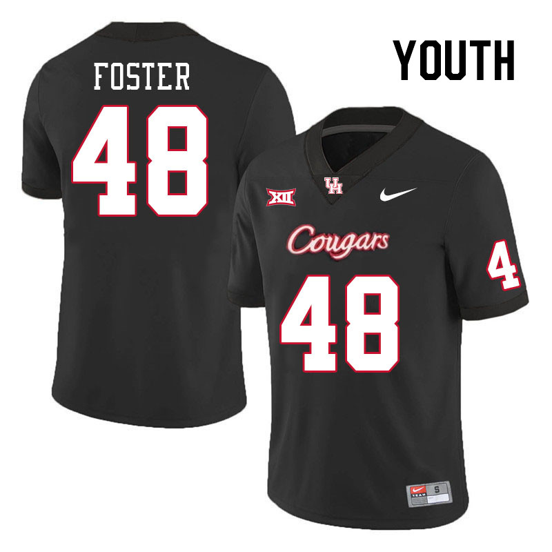 Youth #48 Brock Foster Houston Cougars College Football Jerseys Stitched-Black